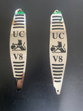 LH LX UC Torana Vent Covers Engine & V8 with Logo