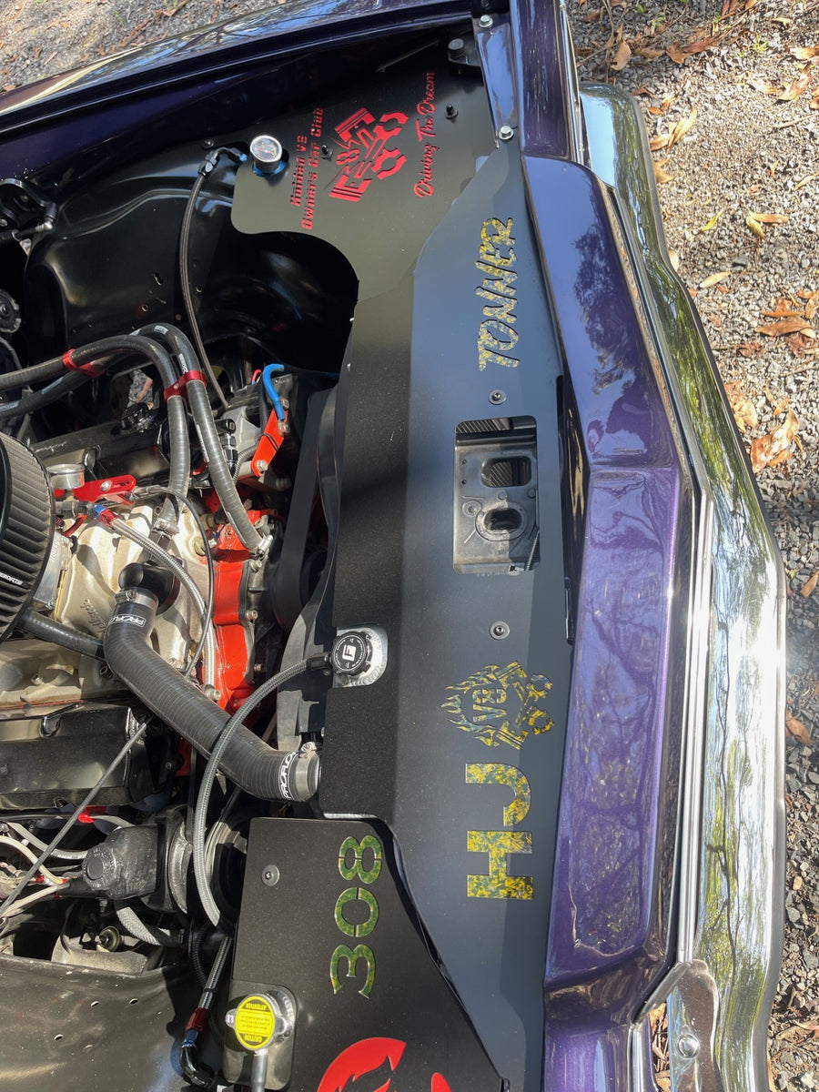 Holden HJ HX HZ Radiator Infill Panel Full Width 1 Piece with Custom D ...